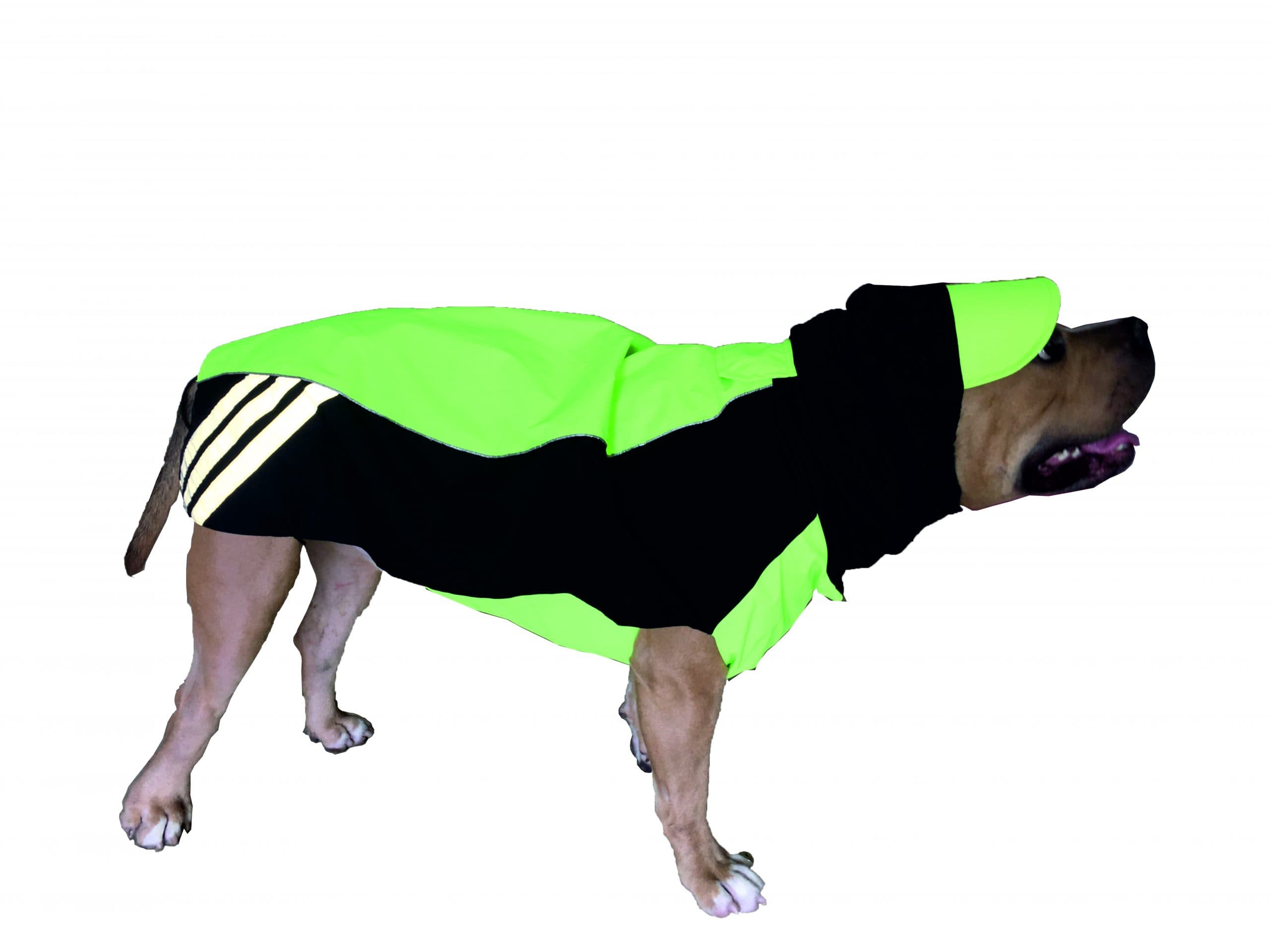 Doxters Slip on Dog Raincoat, Easy Wear Magic Cloak Green & Black
