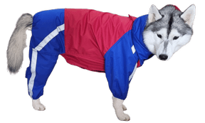 Doxters DryMax Full-Coverage Dog Raincoat Red & Blue