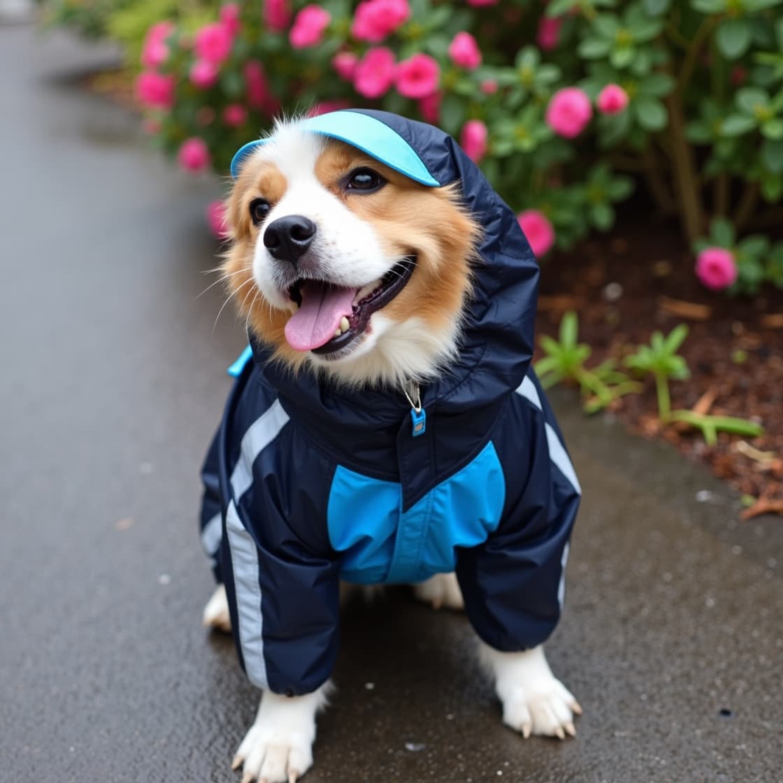 Doxters DryMax Full-Coverage Dog Raincoat Neon Blue & Black