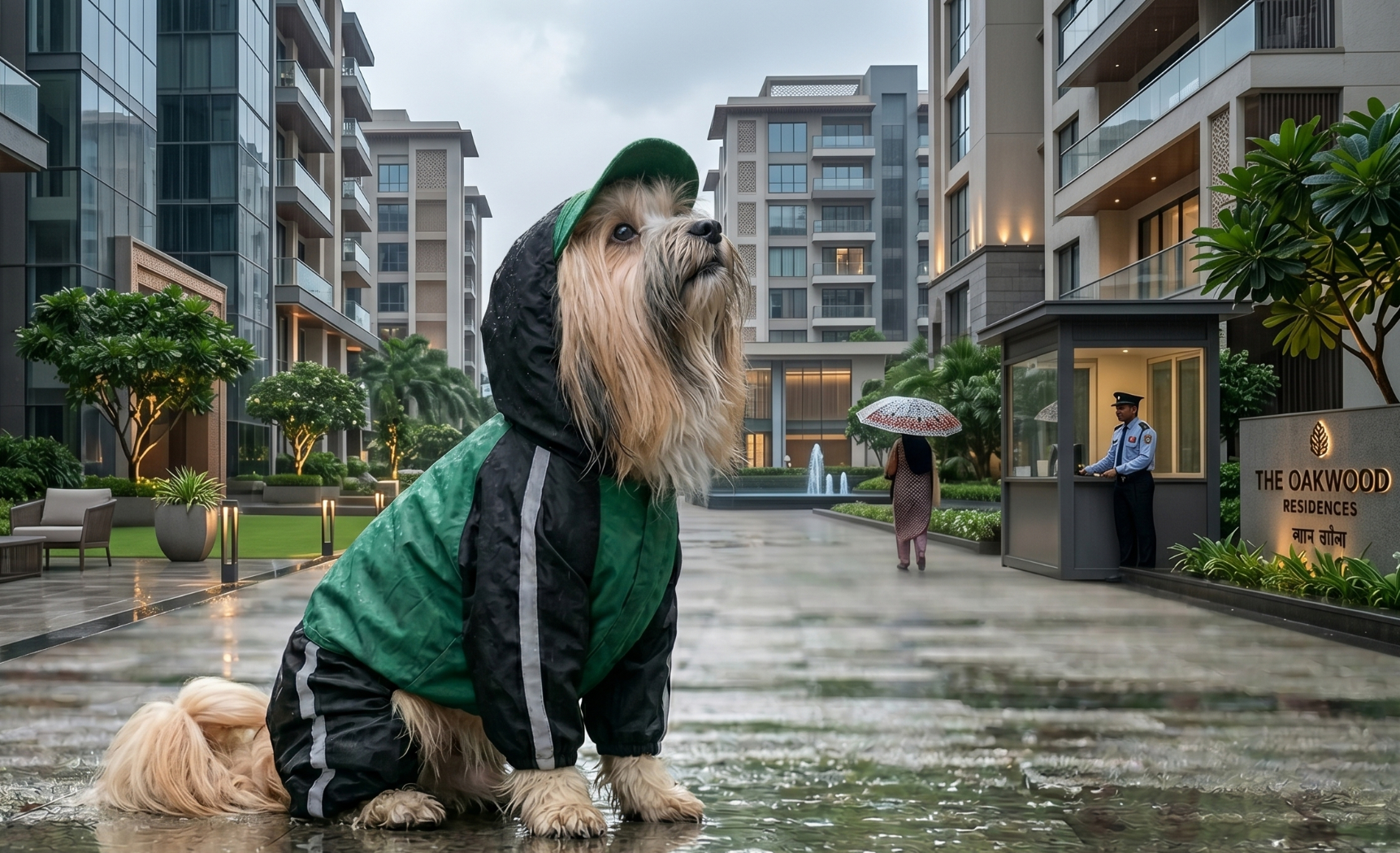Doxters DryMax Full-Coverage Dog Raincoat Sea Green & Black
